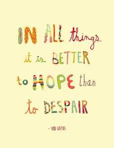 In all things it is better to hope than to despair