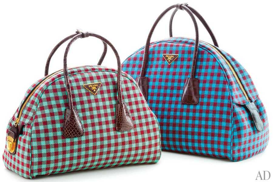 prada gingham tote